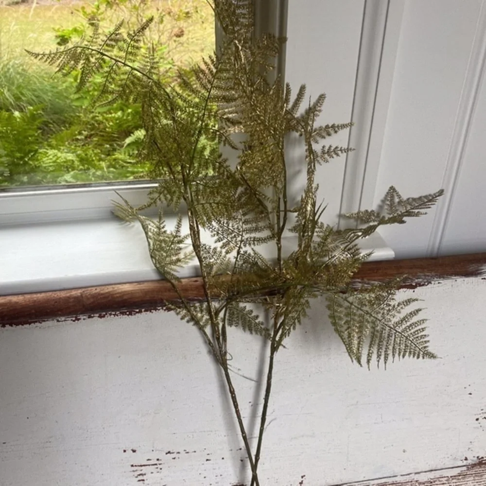 Anthropologie Gold Faux Fern Branch (One)
